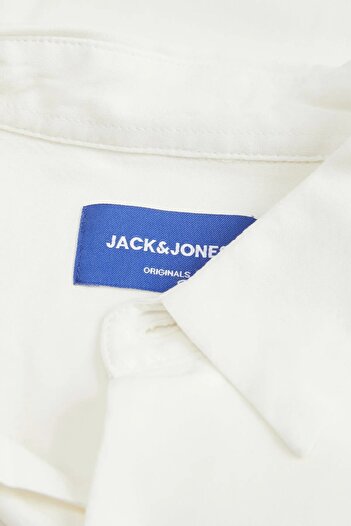 Jack & Jones Чоловіча біла сорочка Jorjoshua Viscose Shirt Ss 12271078-Clouddanc