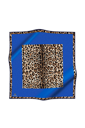 Vissona 100% Twill Silk Leopard Patterned Saks Colored 90X90 Scarf Sewing Shape: Hand Sewing