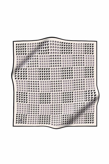 Vissona Φόρεμα 90x90 με γεωμετρικό σχέδιο λευκό και μαύρο - 100% twill μετάξι, ραμμένο στο χέρι