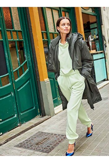 ONLY Πράσινο γυναικείο παλτό ONLALISA 3 ΣΕ 1 PUFFER OTW