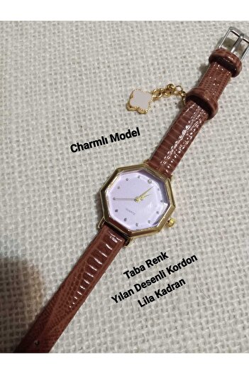 QUARTZ Minimal Vintage Women Wristwatch Retro Tan Color Band Tiny Square Bb0130