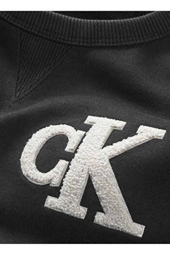 Calvin Klein Düz Erkek Çocuk Siyah Sweatshırt IB0IB01684BEH