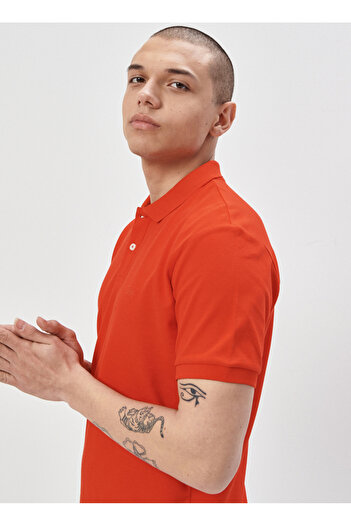 Lee Polo Neck Coral Men's T-Shirt L211810512_Polo Neck T-Shirt