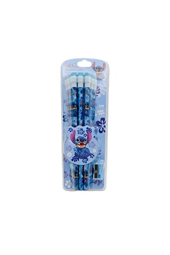 Miniso 12pcs 12pcs Stitch Lilo & Stitch Cute Cartoon HB Pencils, 12 Pencils & 1 Pencil Roller Stationery Bo