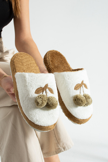 Moda Devrin Taba Cherry Winter Women's Slippers