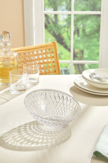 Glamis Selen Concept Horizontal Cage Model Handmade Glass Fruit Presentation and Salad Bowl