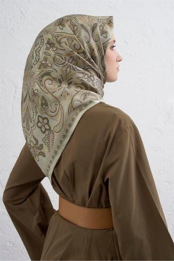 Armine Φουλάρι Sura Pure Silk 9421 - 36 Ανοιχτό πράσινο μεικτό σχέδιο
