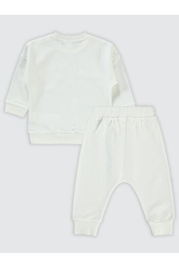 Civil Baby CVL Baskılı 6-18 Ay Takım - Ekru6-9 Ay