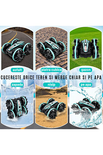 LEBLOU Remote control car amphibious 4x4 monster truck, 12 km/h, waterproof allroad, 360 degree rotation