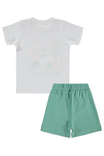 Civil Baby Car Embroidered 6-18 Month Set - Ecru12-18 Months