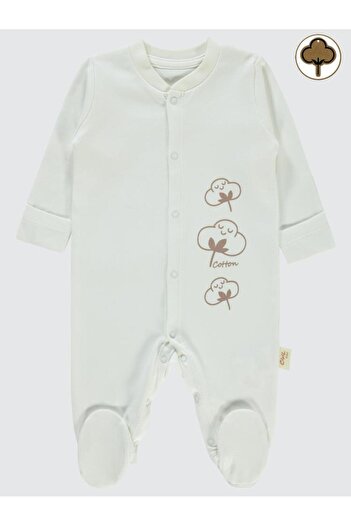 Civil Baby Organic Cotton Newborn 0-3 Months Romper - Ecru0-1 Month