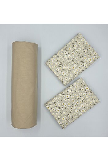 pınarhome collectıon New Season - 100% Organic Cotton, Soft Sand and Elastic Crossbody+Pillow Cover Corner Depth 28-30 cm