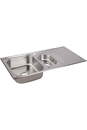 EVOSANITARY Chiuvetă din oțel inoxidabil cu cuvă suplimentară pentru blat XL-332 - Dimensiuni chiuvetă 970x500x170 mm Stânga