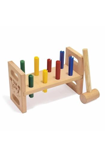 AyasEğiticiOyuncak 8 Çivili Renkli Ahşap Çak Çak Çekiç Vurma Oyunu