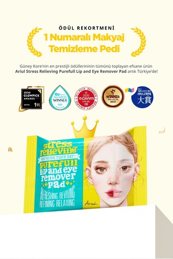 Ariul 30 Pieces Ariıl Stress Relieving Lip & Eye Makeup Remover Pad - Moisturizing & Peony Root Essence