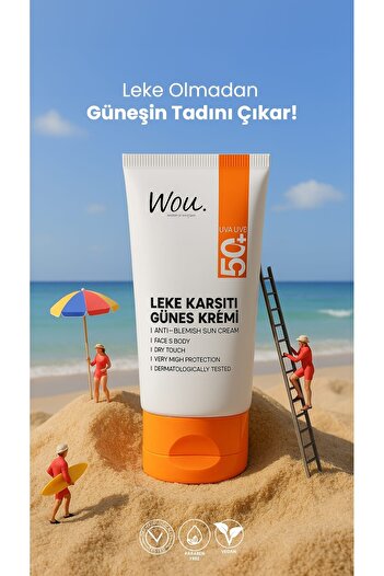 WOU World of Unique Leke Karşıtı Güneş Kremi 50ml & Ter Önleyici Beyazlatıcı Roll-on 75 ml 2'li Set
