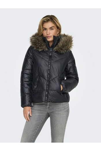 ONLY Women's Black Onlfever Short Puffer Life Cc Otw Coat 15322003-Black