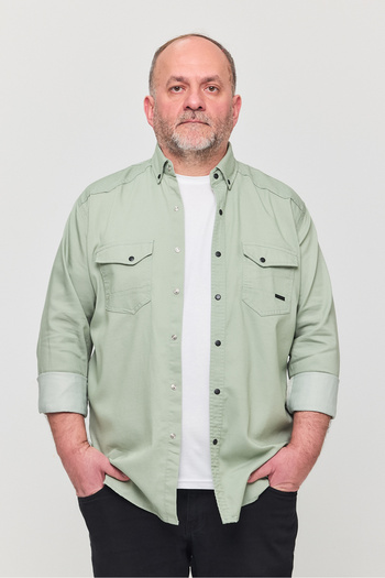YXC Slim Fit Men's Denim Shirt Water Green