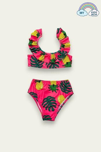 My Kids Wear Frilly Printed Girl's Swimsuit