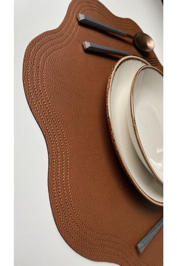Prive Home Brown Leather Placemat / Charger / Placemats