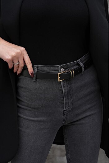 MODAM HİFA Grid Bridge Gold Buckle Women's Belt Trouser Belt Dress Belt Shirt Belt Coat Belt