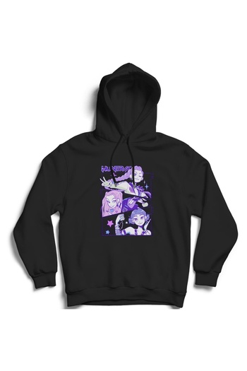 The Fame Αφίσα Huntrix, K-Pop Demon Hunters με στάμπα μαύρο unisex, φούτερ με κουκούλα από βαμβάκι