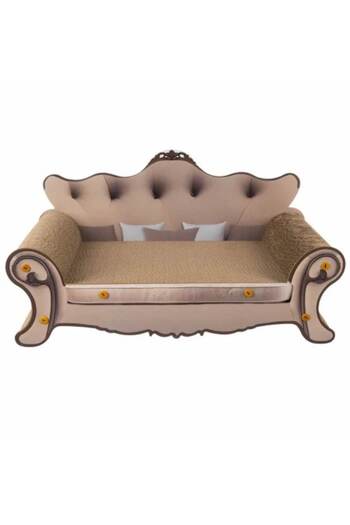 Manolex Corrugated cardboard sisal cat bed, 60 x 32 x29 cm, Easy to assemble, Brown
