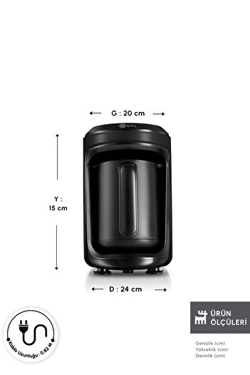 Karaca Hatır Hüp 2 in 1 Turkish Coffee Machine / Filter Coffee Machine 5 Cup Capacity Black