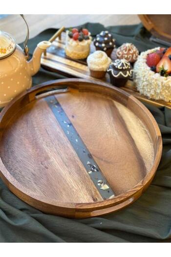 ROSSEV Acacia Large Size Round Tray 38cm