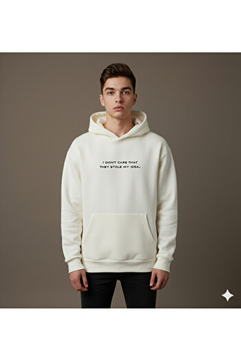 By Caspita Fashion Lenithra Nikola Tesla Back Printed Unisex Oversize White Hoodie
