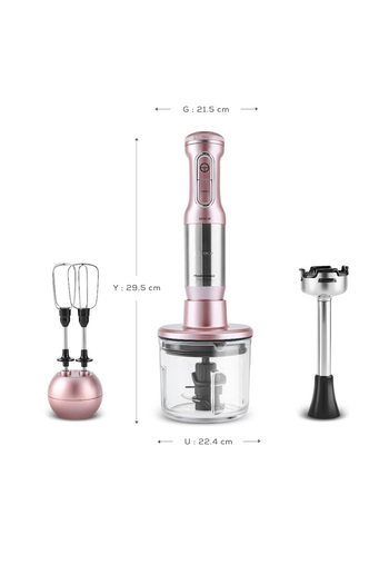 Karaca Prosteel 1000W Blender Set with Glass Bowl and Rosegold