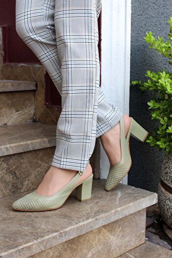 FAST STEP Genuine Leather Women's Thick Heeled Shoes 064Za360