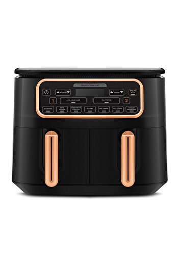 Karaca Air Pro Cook Duo Ev Yemeği XXXL 4+4 Litre Airfryer Black Cooper 8 Kişilik