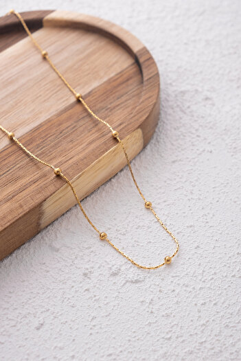 ByFlorya Jewelry Çelik Toplu Ince Dorika Zincir Kolye Ince Burgu Zincir 1mm Zarif Minimal
