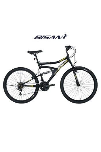 Bisan Mts 4300 V Fren 21 Vites 24 Jant Dağ Bisikleti Çift Amortisörlü Siyah Sarı 40 Kadro