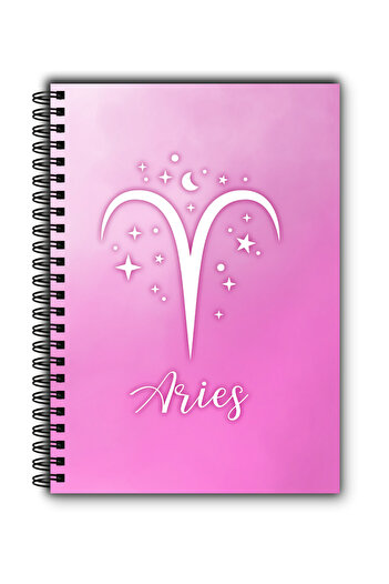 MG Office Vellum Notebook A5 80 Pages with Spiral – Zodiac Aries – Reflective Cover