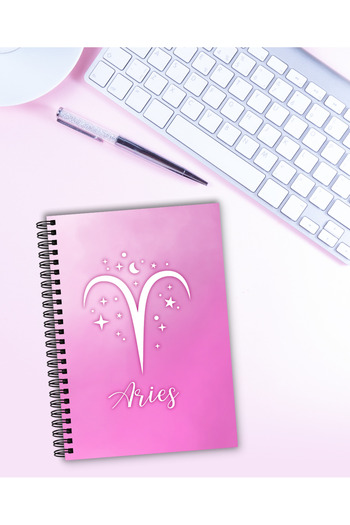 MG Office Vellum Notebook A5 80 Pages with Spiral – Zodiac Aries – Reflective Cover
