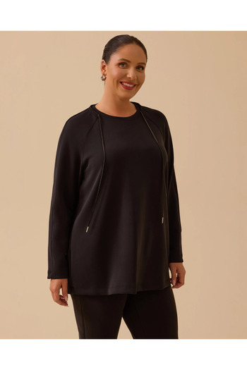 Gala-Xi Plus Size Lace-Up Basic Sweatshirt