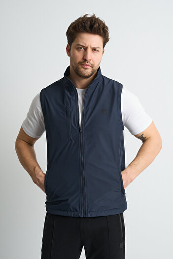 Shooter Sportswear Делюкс чоловічий жилет з трьома кишенями, з флісовою підкладкою, стандартний крій, темно-синій