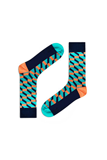darkzone Men's Turquoise Multicolored Long Socks