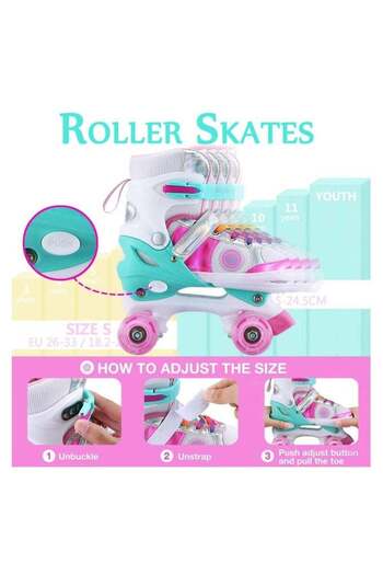 fulina Kids Adjustable Roller Skates,8 Wheels Iluuminating,Including ABEC-7 Bearing and PU Wheels for kids