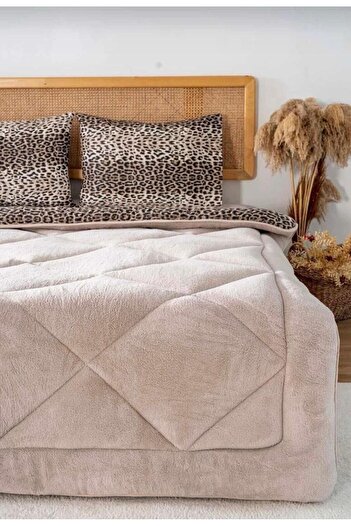 Arma Concept Welsoft Double-Sided Luxury Quilt Leopard Patterned 195X215 & Pillowcases Included