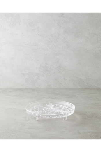 English Home Bubble Glass 3-Compartment Presentation Box 22X5 cm Transparent