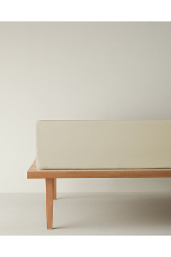 English Home Novella Premium Soft Cotton Double Elastic Fitted Sheet 160X200 cm Cream