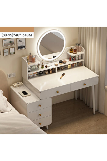 NKX Multifunctional Makeup Vanity Dressing Table with LED Mirror
