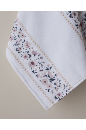 English Home Daisy Line Cotton Face Towel 50X80 cm White