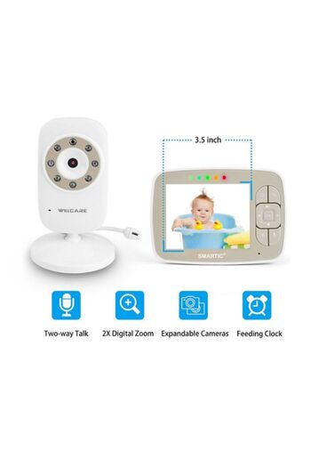 SMARTIC Audio-video Baby Monitor, 300 m range, automatic night mode, temperature monitoring