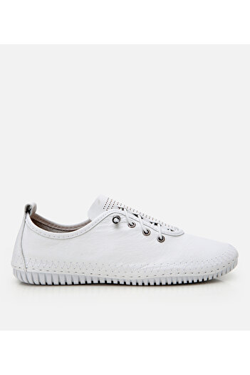 Hotiç Women's Leather White Comfort Shoes