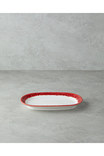 English Home Larry Porcelain Boat Plate 29 cm Red