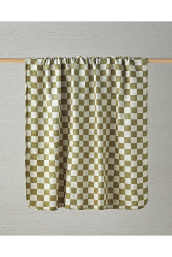 English Home Light Acrylic Cotton Tv Blanket Green